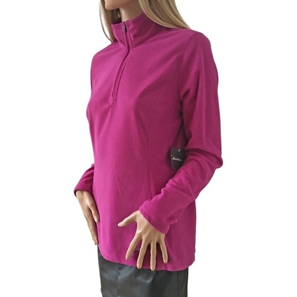 Eddie Bauer Quest ΒΌ Zip Pullover Top Jacket Super Soft Plush Fleece Magneta - Picture 9 of 16